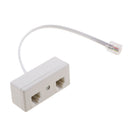 Two Way RJ11 US Telephone Plug to One US Socket Adapter Splitter Phone Line for