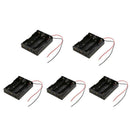 5pcs 3 Slots Plastic 18650 Batteries Storage Case Holder w/Wire Lead Pin