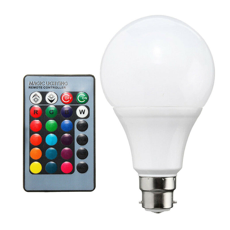 2pcs B22 RGB Bulb Remote Color LED Light Bulb Color Changing Light Bulbs 10W