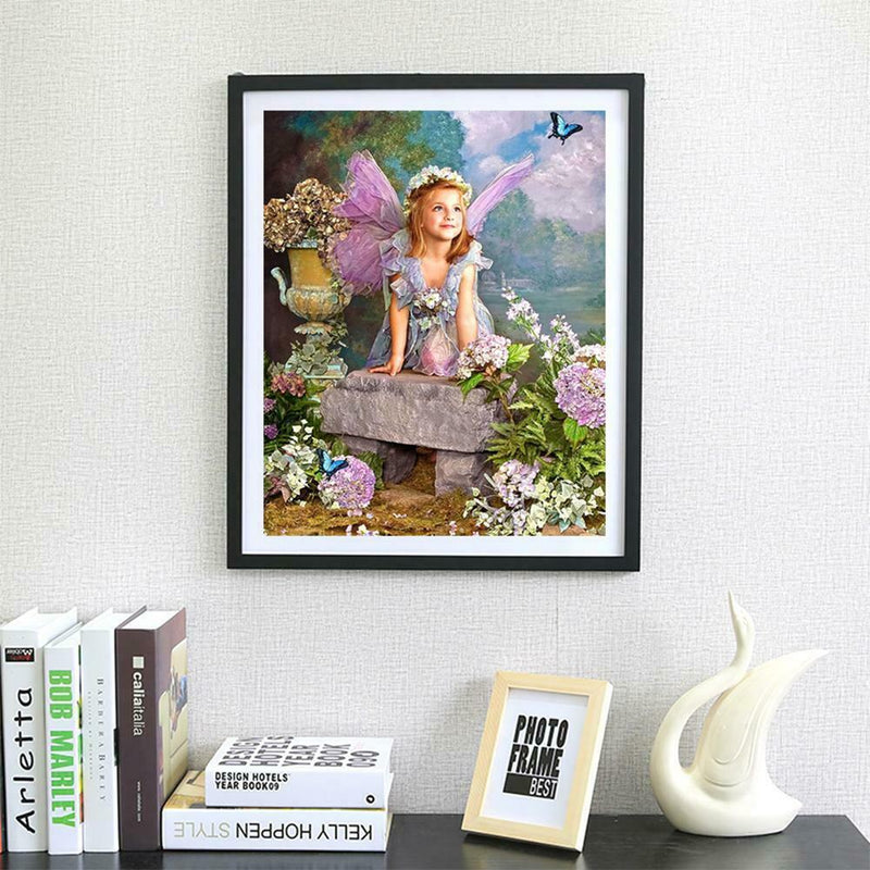 DIY Diamond Painting Cross Stitch Angle Girl In Flowers Diamond Embroidery