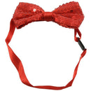 Sequin Bow Tie Dickie Bow Fancy Dress Dance Wear Red Party