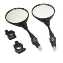 Motorcycle Rearview Side Mirror Black Round For 22mm Bar Scooter Street Bike