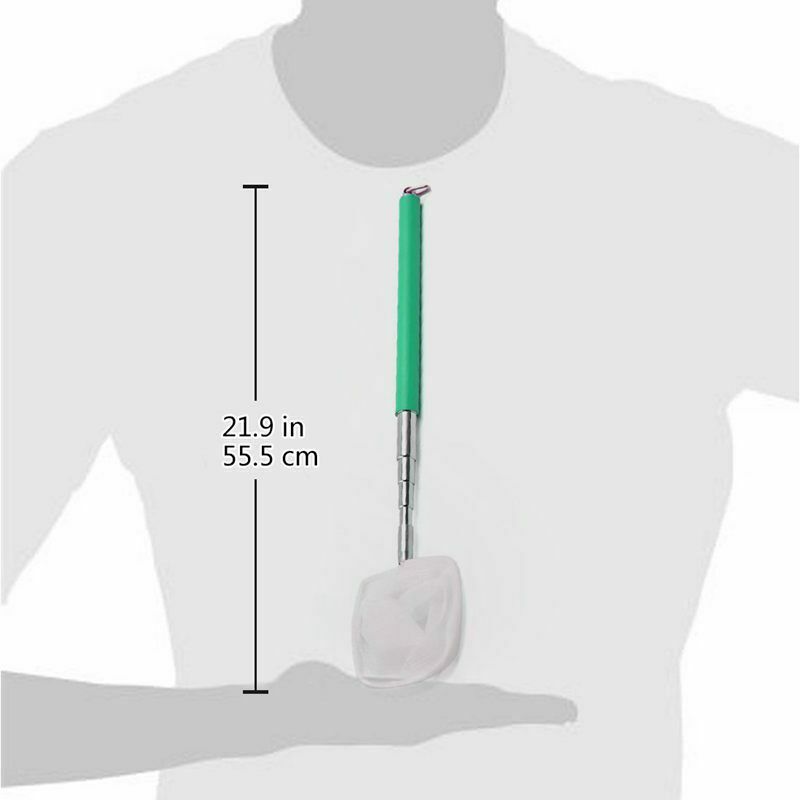 Stainless Steel Extendable Handle Aquarium Pond Fish Shrimp Skimming Net Sq H9V1