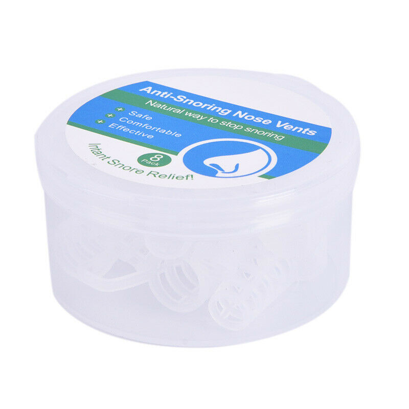 8 Pcs/Box Anti Snore Apnea Slicone Nose Clip Anti-snoring Breathe Aid Stop Sn BX