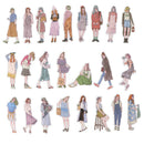 100pcs/pack lovely girls Stickers scrapbooking hand book fashion girl stickerJ!E