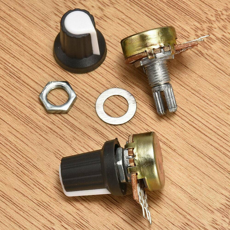 5Pcs 10K OHM Terminal Linear Taper Rotary 15mm Resistor Potentiometer & Knob Set