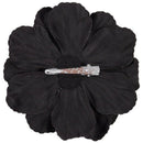 Barrette Hair Clip with Peony Flower and Strass for Baby Girls Women - Blac