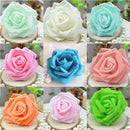100xFoam Rose Heads Artificial Flower Floral for Wedding Decor ~Pink &White