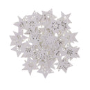 50pcs White Stars Wooden Snowflakes Craft Christmas Tree Hanging Decorations