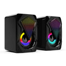 USB Powered 2 Channel PC Stereo Speakers with Volume Control Cool RGB Lights