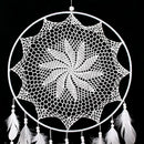 43.3''  White Floral Dream Catcher With Feathers Handmade Crafts Gift