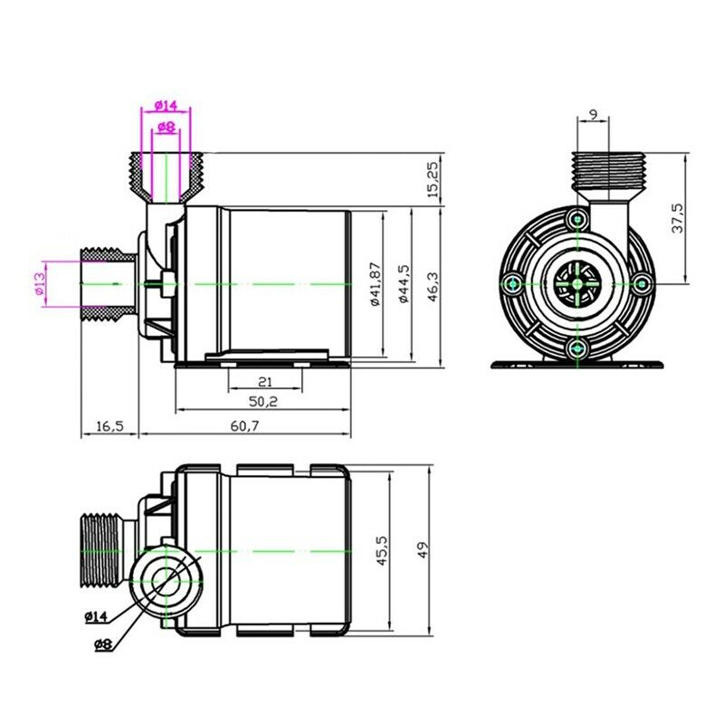 800L/H 5m DC 12V Solar Brushless Motor Water Circulation Water Pump Submers