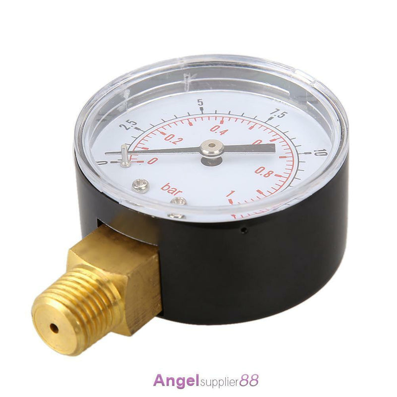 Low Pressure Gauge For Fuel Air Gas Oil Water 50mm 0/15 PSI 0/1 Bar 1/4 BSP