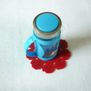 Handmade Flowers Shaped Cup Mat Cup Coasters, 15cm.Dia Set of 4, Red Color