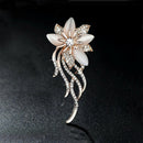 Flower Rhinestone Pins Brooch Badges Women Shirts Lapel Collar Decor Gift