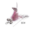 Pet Telescopic Feather Teaser Wand Rod Cat Toys w/ Replacement Head (Pink) A