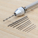 Mini Micro Aluminum Hand Drill With Keyless Chuck +10 Twist Drills Rotary T