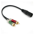 2x Audio Cable- 12Inch Splitter Patch Y Cable - 1 XLR Male to 2 RCA Male