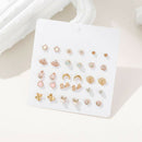 15 Pairs Multiple Womens Girl's Ear Stud Earrings Wedding Bridesmaid Jewelry