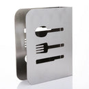 Stainless Steel Modern Upright Table Napkin Holder Cloth Serviette Dispense T9D3