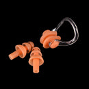 Orange Waterproof Soft Silicone Swimming Set Nose Clip + Ear Plug Kits Boxed BX