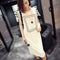 Fashion Printing Sleeveless Dress Women Loose Round Neck Dresses (White M)