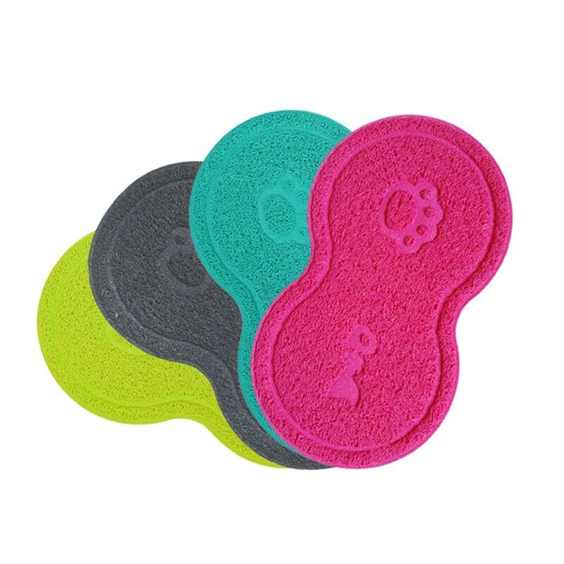 Pet Dog Puppy Cat Feeding Mat Pad Cute PVC Bed Dish Bowl Food Water Feed Pl I3Y1