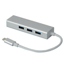 Type-C to 3-Port USB3.0 HUB 100Mpbs Fast Ethernet Lan Adapter Cable f. OS X