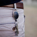 Metal Retractable Key Chain Card Badge Holder Steel Recoil Ring Pull Belt Clip