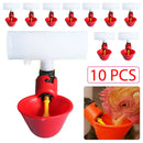 10Pcs Chicken Bird Poultry Water Feeder Auto-Drinker Nipple Drinking Cup Set