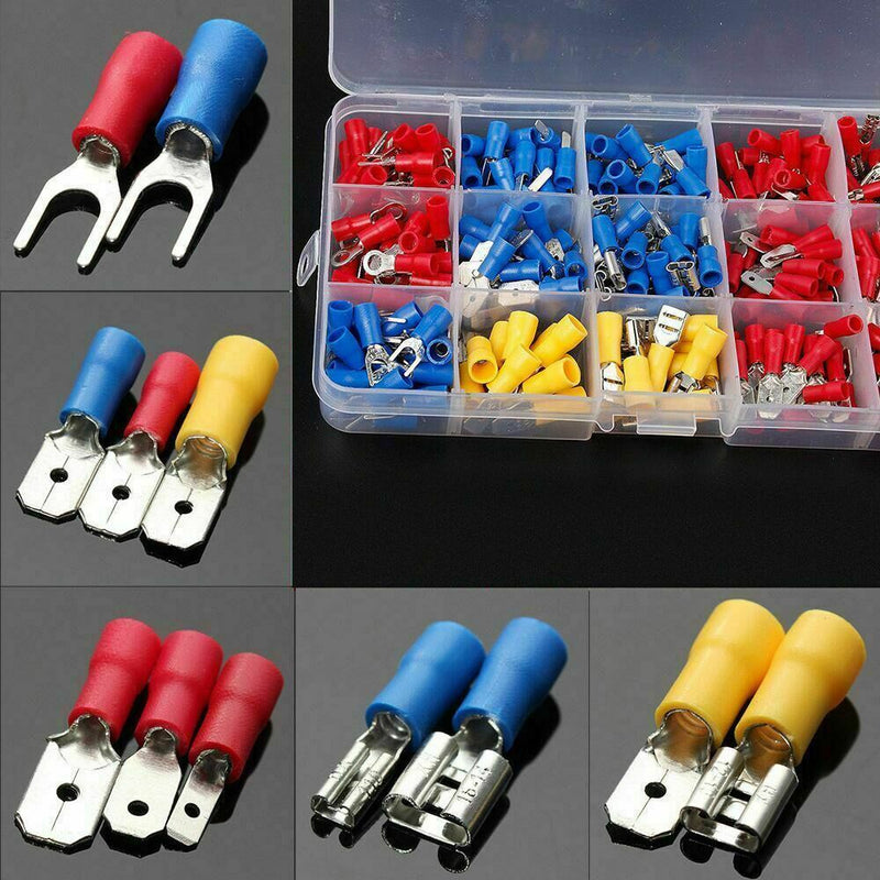 280pcs Assorted Insulated Electrical Wire Terminals Crimp Spade Connectors Set