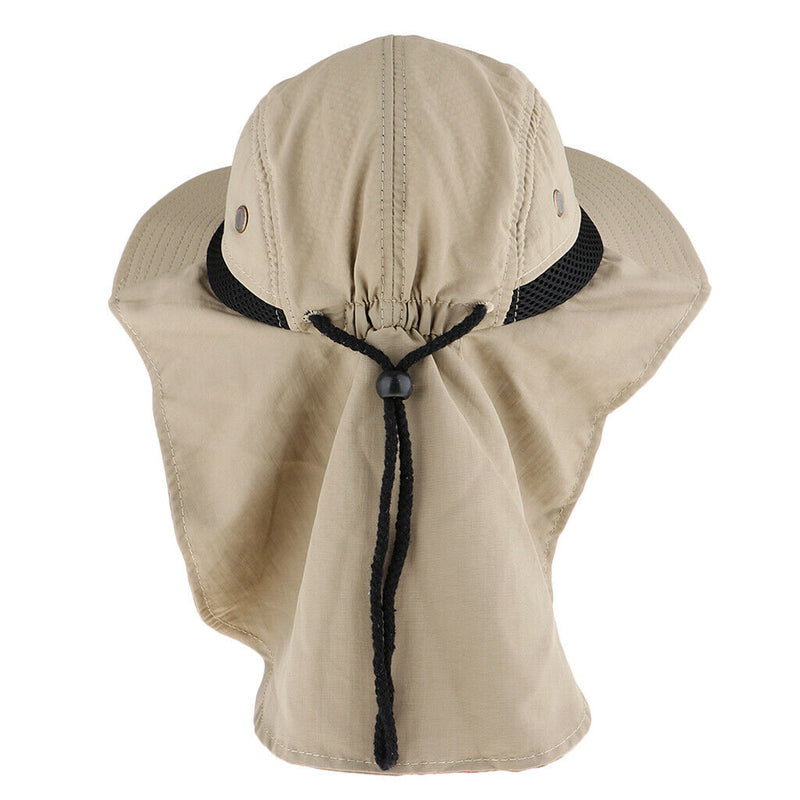 Packable Big Brim Hat Sun Protection Hats Foldable Roll up Sun Cap Khaki 58-60CM