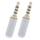 4Pole 3.5mm Male Plug Earphone Plug Soldering Headset Connector White