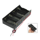 Black 4 x 1.5V D Battery Holder Storage Case Box w Wire Leads P8V5
