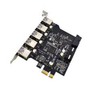 PCI-E Expansion Card for Desktop PC 5 Ports USB 3.0 HUB Adapter Extender A