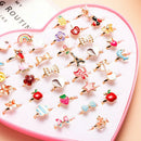 20 pc Alloy Cartoon Rings Adjustable Colorful Lovely Party Favors Toys for Kids