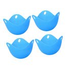 4xSilicone Egg Cooking Poaching Cups Kitchen Egg Maker For Microwave Blue