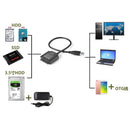 USB3.0 To SATA 2.5"/3.5" SSD/HDD Hard Drive Data Cable Adapter + Power Supply ME