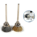 44 Pieces Mini Wire Brush Wheel Cup Brass Steel Wire Brush Set 1/8inch (3mm