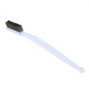 18cm Long White Plastic Handle Stainless Steel Wire Clean Brush 10 Pcs