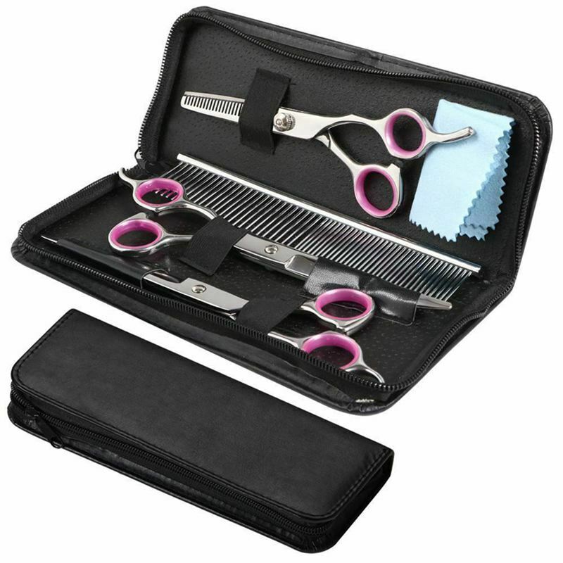 7 inchProfessional Pet Dog Grooming Scissors Set Straight&Curved&Thinning ShC8M9
