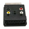 Switchable Scart Male to Scart Female M/F S-Video 3 RCA Audio Socket Black