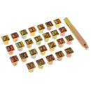Set of 26 Metal Leather Stamps Alphabet Stamp Kit Tools Set With Punch Handle