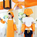 Kids Full Apron Bib Set with Pocket and Hat Sleeves Craft Kitchen Chef Cook A4F5