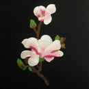 Magnolia Embroidered Blossom Flower Patch Iron/Sew Water Soluble. Applique