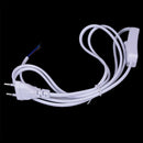 White 1.8m EU Plug Power Cord With Button Switch Wire Extension For LED Lamp ï¼W