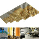 50pcs/Set Titanium Drill With Hex Shank Hss-tin Twist Number Drill Bi U1U1 W3J5