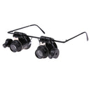 Glasses Type with LED Magnifying Glass 20X Magnifier Repair Microscope A