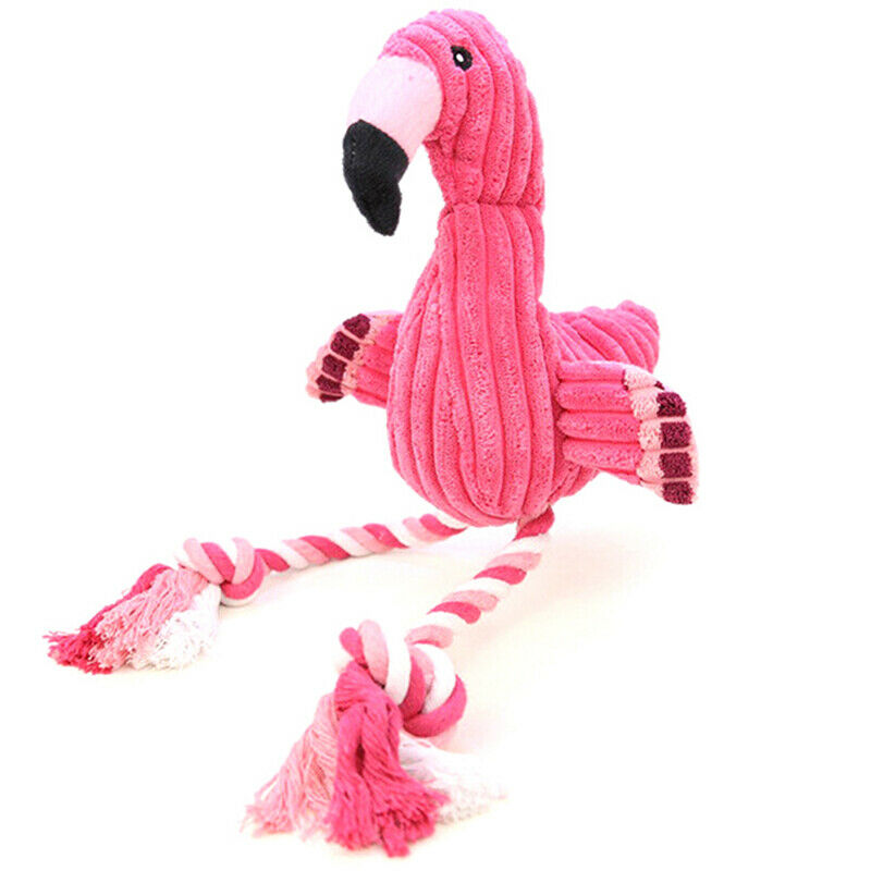 1PC Plush Flamingo Pet Dogs Bite Chew Toys Small Dog Interactive - OZ