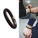 Fashion Mens Punk Leather Wrap Braided Wristband Cuff New Woven Bracelet Ba K1R5